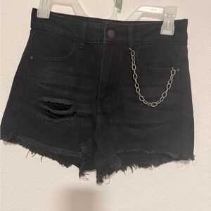 Stylish Black Distressed Women Shorts